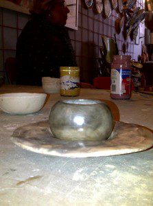 waxed pots and plate waxed pot and plate